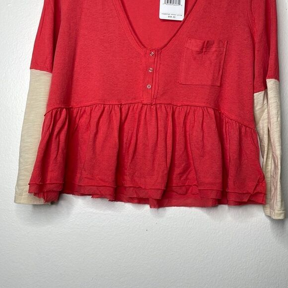 Free People Womens Size Medium Heart of Mine Colorblock Cotton Top - Picture 5 of 12